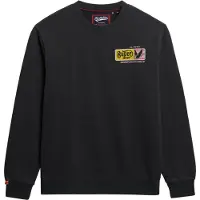 Superdry för män. M2014389A Sweatshirt Service Supply Loose AFB svart (XL), Casual, Bomull, Lång ärm