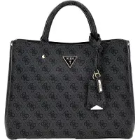 GUESS Handväska 'MERIDIAN II GIRLFRIEND SATCHEL' grafit / svart
