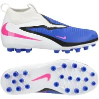 Nike Phantom 6 Academy High Cut AG Attack - Blå/Pink Blast/Vit Barn - Konstgräs (AG), storlek 38