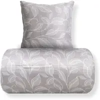In Style Dubbelt påslakanset 200x220 cm - Satin - Sandfärgat bladtryck
