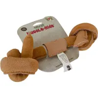 HuggleHounds Naturals knutet läderben hundleksak