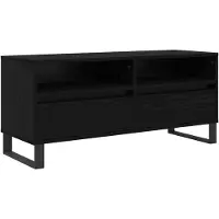 vidaXL TV-skåp Svart Ek 100 x 34,5 x 44,5 cm Konstruerat trä och järn