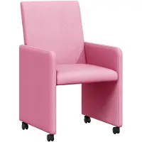 vidaXL Matstolar med hjul med hjul 2 pcs Rosa 57 x 66 x 94 cm tyg
