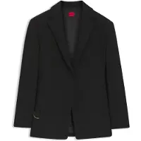 HUGO Relaxed-fit blazer in seersucker with chain belt