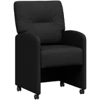 vidaXL Matstolar med hjul med hjul 2 pcs Svart 57 x 67 x 95 cm tyg