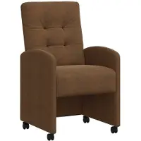 vidaXL Matstolar med hjul 2 pcs Brun 58 x 67 x 97 cm Faux mockaläder