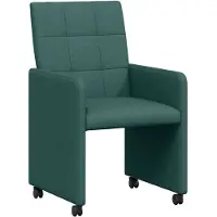vidaXL Matstolar med hjul med hjul 2 pcs Mörkgrön 58 x 65 x 94 cm tyg