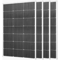 Vevor 4 st 100W monokristallina solpaneler, 23 % högeffektiv mono-PV-modul med stabil MC4-utgång och aluminiumram, IP65 vattentät solpanel för bil, båt, husbil, platt tak, off-grid-applikationer