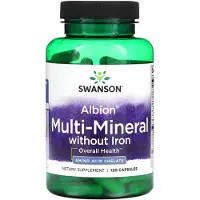 Swanson Health Albion, Multimineral, Järnfri, 120 Kapslar