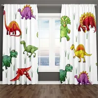 A Family Of Home Textiles 2 Panel Tecknad Dinosaur Gardiner för Barn Pojkar Flickor Sovrum Barn Vardagsrum från golv till tak Fönster Persienner cortina (75W166H)x2(CM)&Rod Pocket