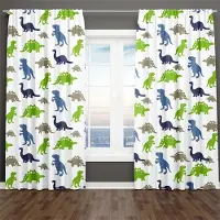 A Family Of Home Textiles 2 Panel Tecknad Dinosaur Gardiner för Barn Pojkar Flickor Sovrum Barn Vardagsrum från golv till tak Fönster Persienner cortina (50Wx50H)x2(CM)&Rod Pocket