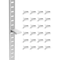 Vevor hyllklämmor, 40-pack, justerbara hyllklämmor i stålpilaster för metall-, trä- och glashyllor, kompatibla med garderober, skåp, bokhyllor, skohyllor och displayställ (silver)