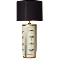 PR Home Bordslampa Lucca, Svart, Vardagsrum / matsal, Textil / tyger / siden, Vintage, Bordslampa