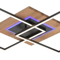 Elobra LED taklampa Panama M Plus, dimbar, Ljust trä, Vardagsrum / matsal, Trä, Modern, LED-taklampa