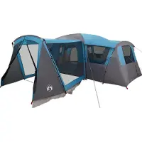 vidaXL Familjetält 20-personer med tak Blå och grå 745 x 700 x 217 cm