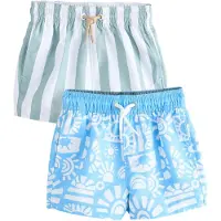Next Badshorts himmelsblå / mint / vit