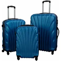 Borg Living Resväskset - 3 st. Hardcase resväskor - Blå Mussla