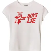 Desigual T-shirt 'Boys Lie' röd / vit