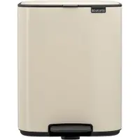 Brabantia Bo Pedal Bin, 12 l, Rektangulär, Stål, Beige, Pedal, 292 mm