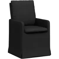 vidaXL Moderna matstolar - - Svart - Enfärgad - 57x67x98 cm - Ergonomisk - Hjul - Tyg