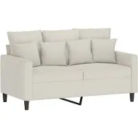 vidaXL 2-sitssoffa gräddvit 120 cm sammet