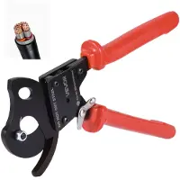 Vevor Spärrhakekabelsax, fjäderstålsblad med PVC-belagda handtag, snabbkopplingsknapp, kraftig spärrhakekabelsax för kapning av koppar- och aluminiumkablar upp till 600 MCM / 300 mm²