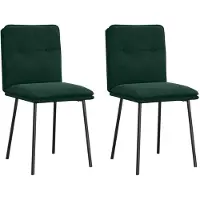 vidaXL Matstolar 2 st mörkgrön sammet
