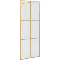 vidaXL Walk-in Duschvägg Guld 80 x 195 cm härdat glas