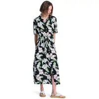 Roxy Island Escape Printed Kortärmad Midi-klänning