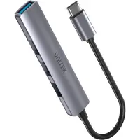 UNITEK - Hubb - 4-in-1 USB C - 1 x SuperSpeed USB 3.0 + 3 x USB 2.0 - skrivbordsmodell