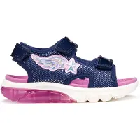Geox Sandaler m. Ljus - J Ciberdron - Marinblå/Rosa - - 33 - Blinkande skor
