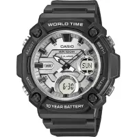 Casio Klocka - - AEQ-120W-7AV - Vattentålig 100m - Dubbel visning - Svart resinarmband