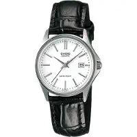 Casio Damklocka - - LTP-1183E-7A - Svart Läder - Vit Urskiva - Vattentålighet 5 ATM