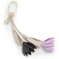 BOSS Nappa-leather flower key ring with Double B monogram