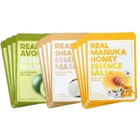 Farm Stay FarmStay Real Essence Mask Combo Pack Ver.1 (1BOX / 12 Sheets) 23ml / 0.78 fl.oz. per sheet (3 Options) #1box (12 sheets)