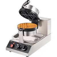 Vevor Kommersiell Rund Våffeljärn 1300W Roterbart Non-Stick Våffeljärn 220V