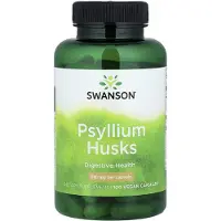 Swanson Health Psylliumfröskal, 610 mg, 100 vegetabiliska kapslar