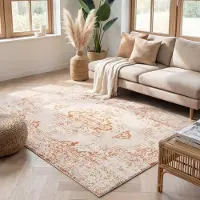 FRAAI Vintage matta | Spring Ethnic gräddvit/terrakotta | 80x150 cm | Polypropen | | Rektangulär | Låg lugg
