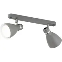 Orion Takspotlight School, 2 lampor, grå dimbar, Aluminium / grå / zink, Vardagsrum / matsal, Metall, Modern, Spotlight