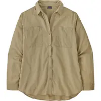 Patagonia Women's LW A/C Buttondown Windowpane Dobby: Weathered Stone
