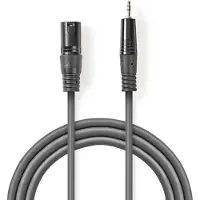 Nedis Balanserad ljudkabel | XLR 3-stifts hane | 3.5 mm Hane | Nickelplaterad | 3.00 m | Rund | PVC | Mörkgrå | Kartonghylsa