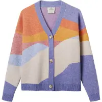 Passenger - Tröjor dam - Scenic Recycled Knitted Cardigan W Scenic Sunrise Orange för UnisexUll - Storlek M - Lila