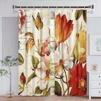 A Family Of Home Textiles Retrostil Löv Och Blommor Serie Solskyddsgardiner Vardagsrum Sovrum Hemdekoration Digitaltryck Anpassad Tunn Gardin 100W130H(CM)40x51in&Grommet Top