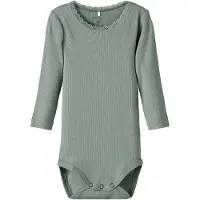 Name it Body l/ä - Rib - NkfKab - Slate Grå - - 2 år (92) - Body L/Ä