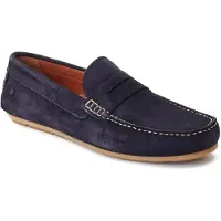 Base london Collins Leather Loafers i marinblå läder för herr