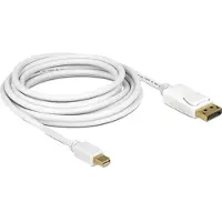 DeLOCK Mini-DisplayPort / DisplayPort Adapterkabel Mini DisplayPort-kontakt, DisplayPort-kontakt 5.00 m Vit 83484 guldpläterad kontakt DisplayPort-kabel