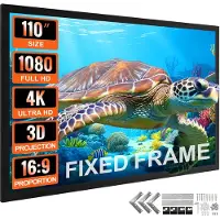 Vevor 110-tums diagonal projektorduk 16:9 4K HD-projektorduk Filmduk Fast ram 3D-projektorduk för hemmabruk och utomhusbruk (110 tum)