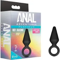 Anal Adventures Platinum S - analplugg (svart) - liten