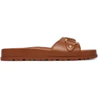 Ralph Lauren för kvinnor. 802982883001 Brun Tasha flip flop sandaler i läder (36), Hud, Karta, Ingen, Casual