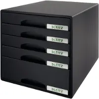 Leitz Plus - Lådskåp - 5 lådor - för 245 x 330 mm - svart
